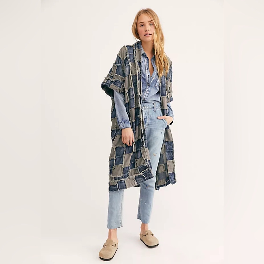 NWOT Women’s Magnolia Pearl Dashi Demin Patchwork Kimono One Size GORGEOUS ❤️